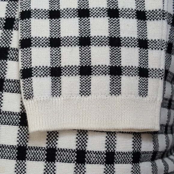 Jones New York Signature Pullover Black White Gingham Check Top Women's Size L - Picture 5 of 13